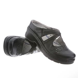 Klogs Black Women's Mules with Cutout Design